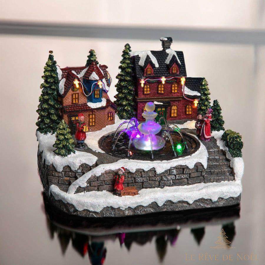 Village lumineux de Noël - Fontaine